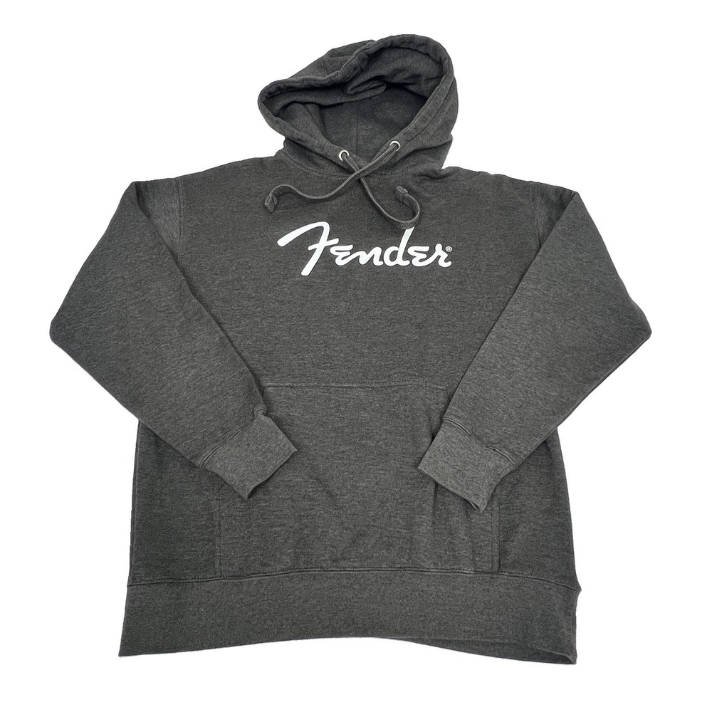Fender Pullover Hoodie Size Large Gray Music Guitars Amp Sweatshirt L